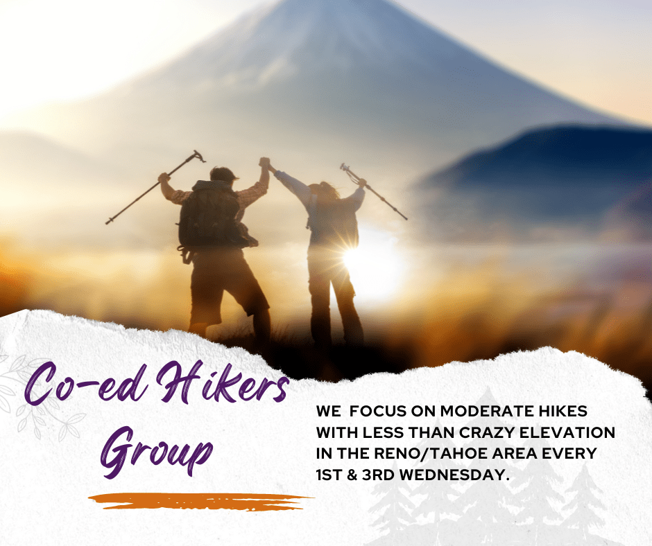 2 people standing with walking sticks and sun behind them