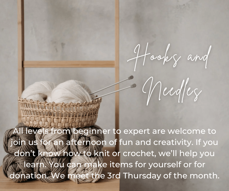 Basket of yarn with knitting needles