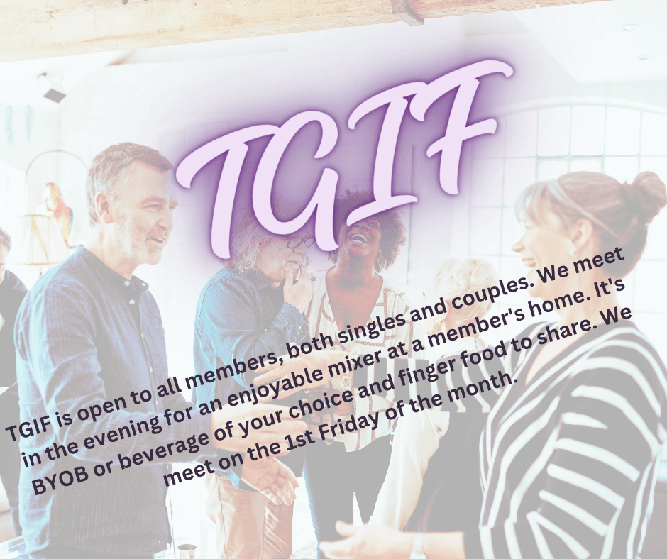 TGIF text over a group of people talking